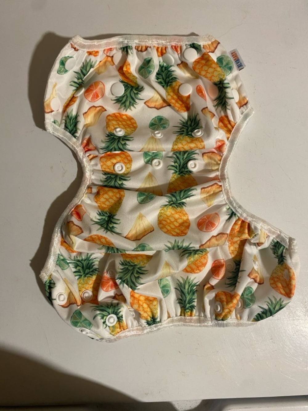 Alva baby Reusable Pineapple Print Swim Diaper - Yellow & Green